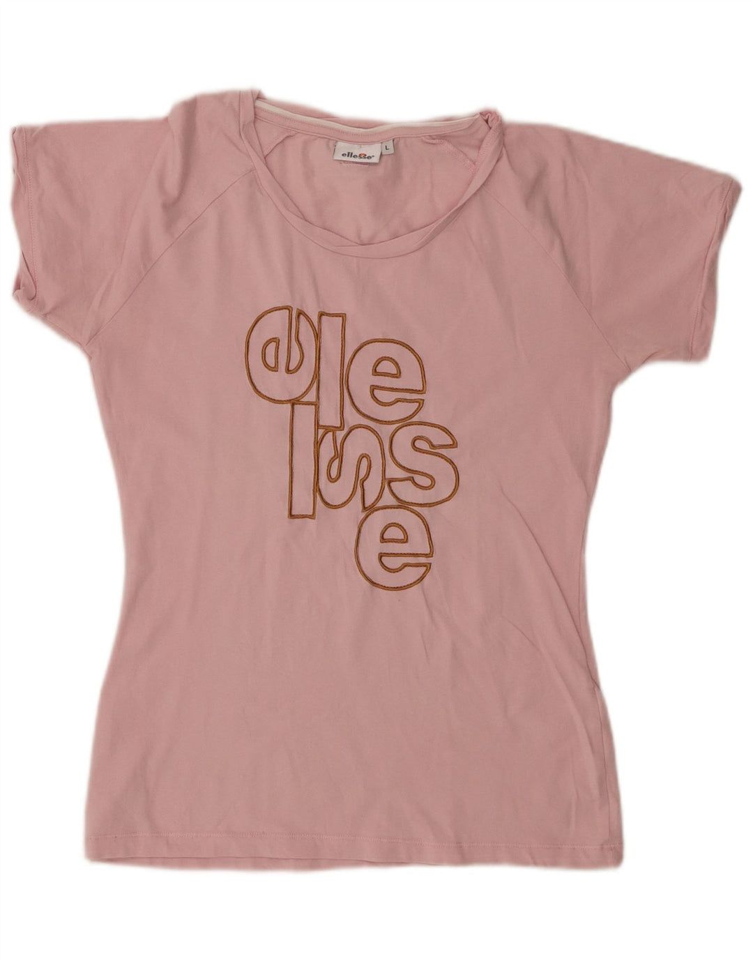 Ellesse Camiseta gráfica para mujer Top UK 44 Grande Algodón rosa