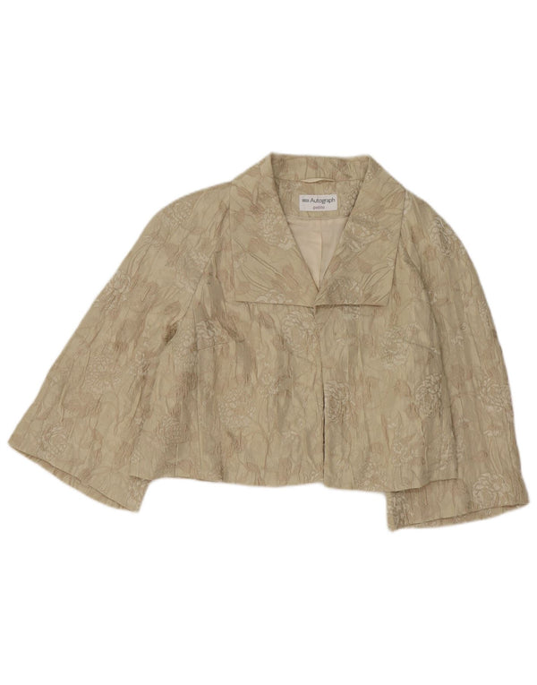 Marks & Spencer Chaqueta Bolero Autograph para Mujer UK 46 Grande Beige Floral