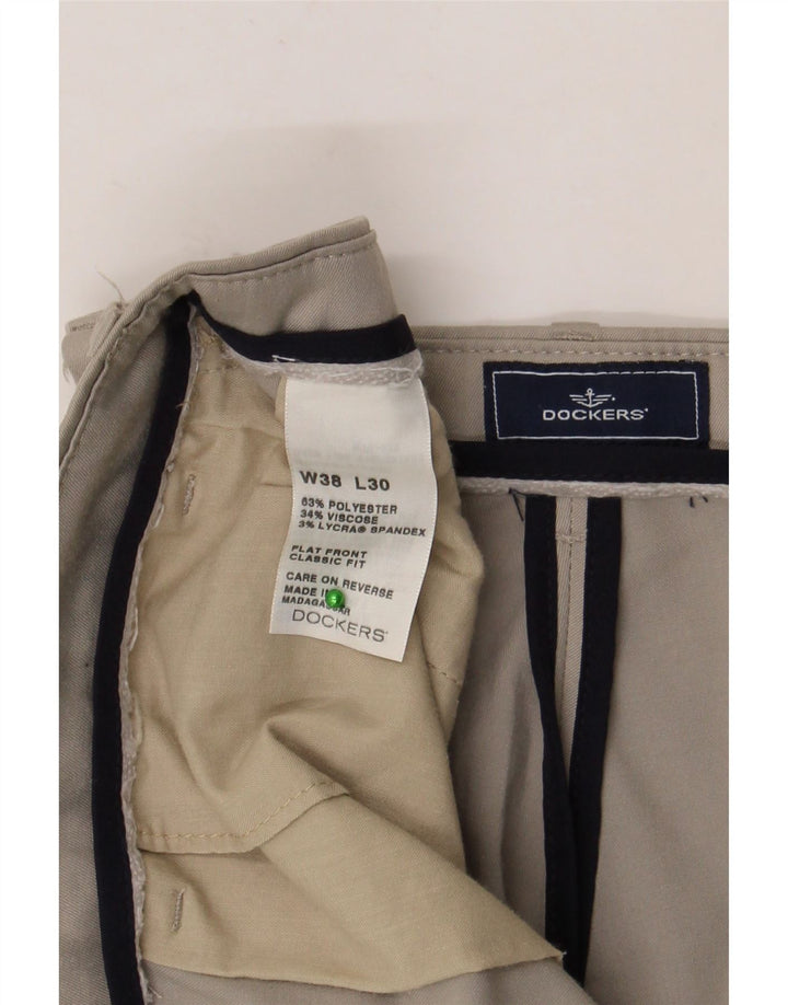 Dockers Pantalón de traje de corte clásico para hombre W38 L30 Poliéster gris