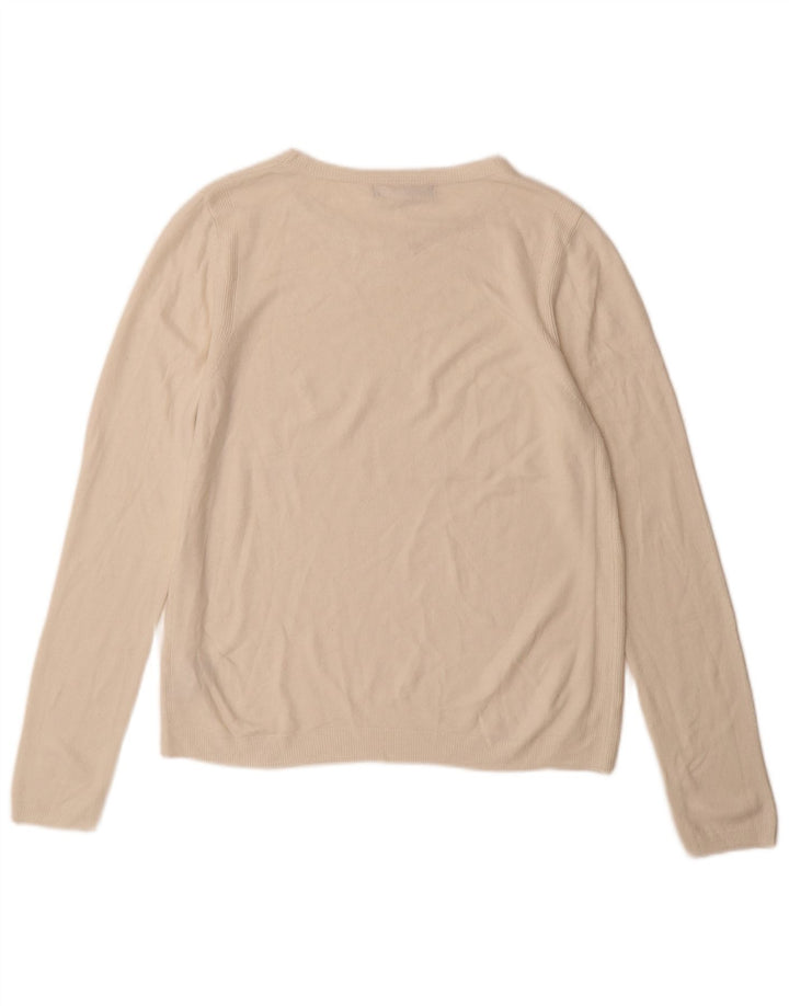 Marks & Spencer - Jersey para mujer con cuello barco, talla 40, acrílico blanco mediano