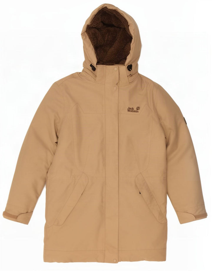 Jack Wolfskin Parka con capucha para mujer UK 44 Poliéster beige medio
