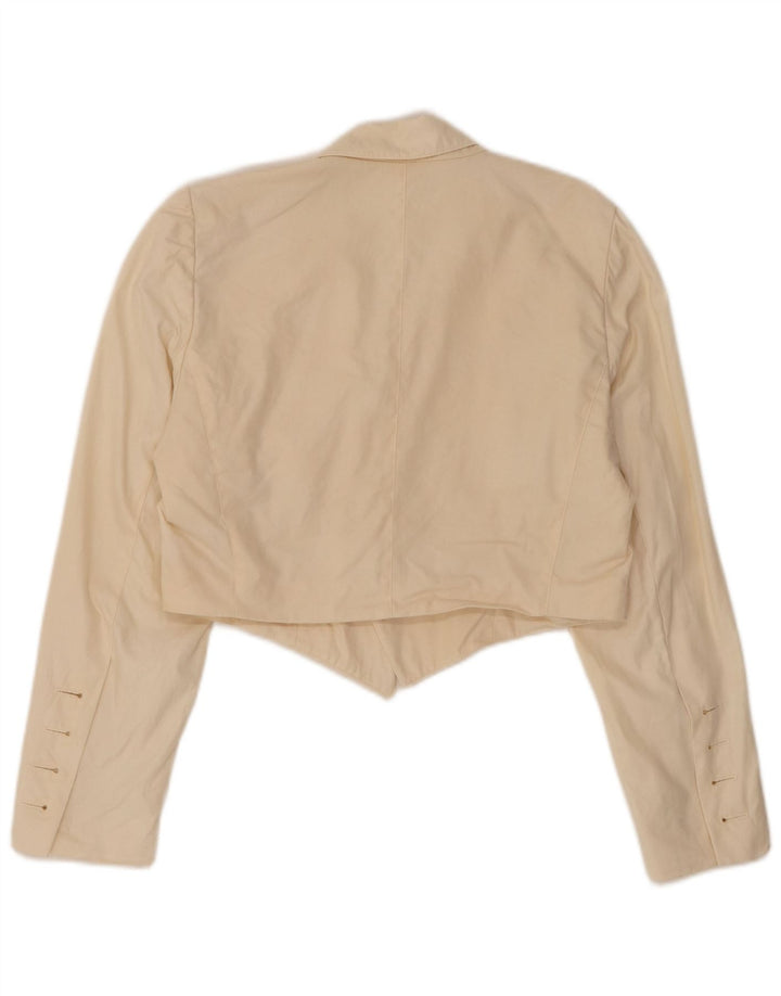 Escada Chaqueta Bolero Abierta para Mujer EU 36 Small Beige Cotton