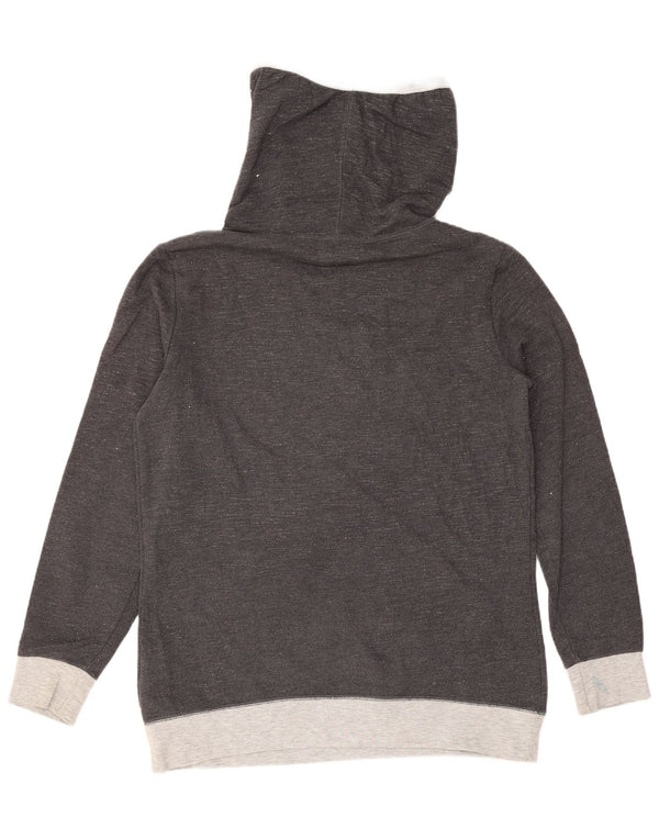 Converse Mujer Gráfico Sudadera Jumper UK 10 Pequeño Gris Colorblock