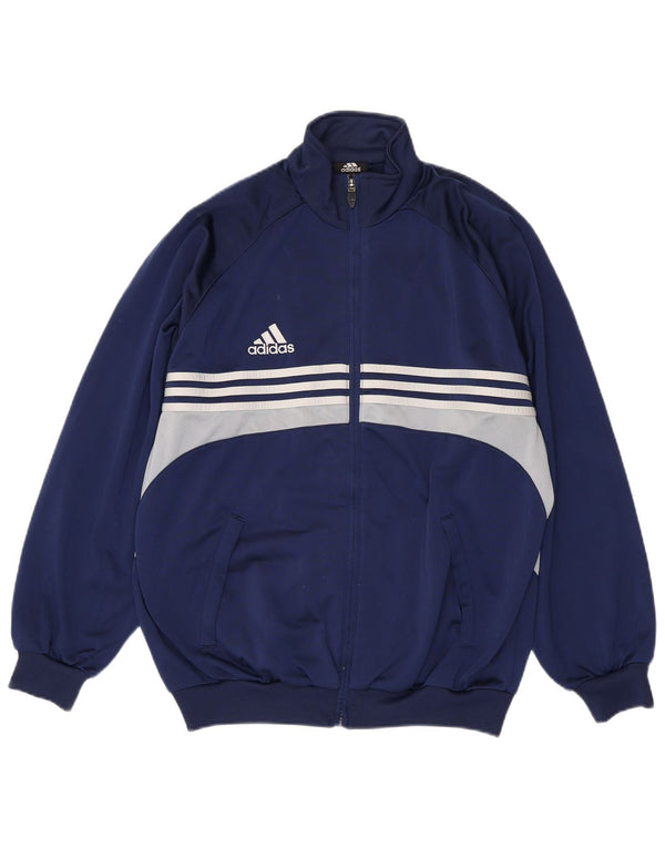 Adidas Mens Tracksuit Top Jacket UK 38/40 Medium Navy Blue Colourblock