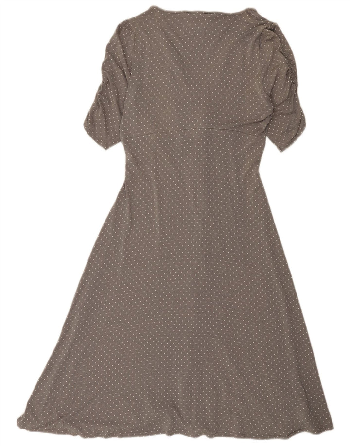 Vestido acampanado East para mujer UK 44 Viscosa con lunares gris medio