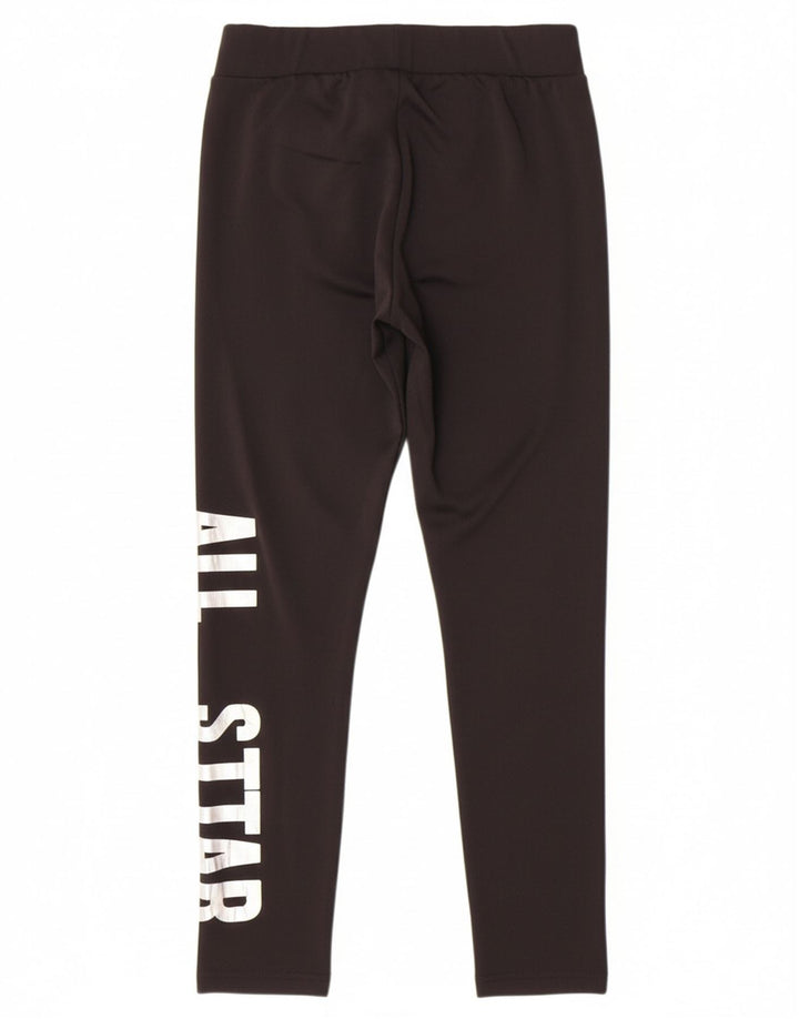 CONVERSE Girls Graphic Leggings 12-13 Years Large  Black Polyester