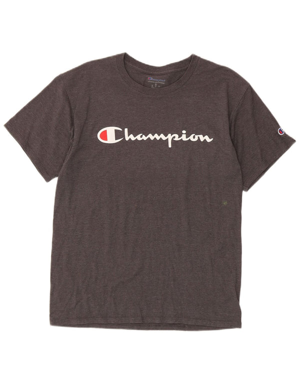 Champion Mens Graphic T-Shirt Top Medium Grey