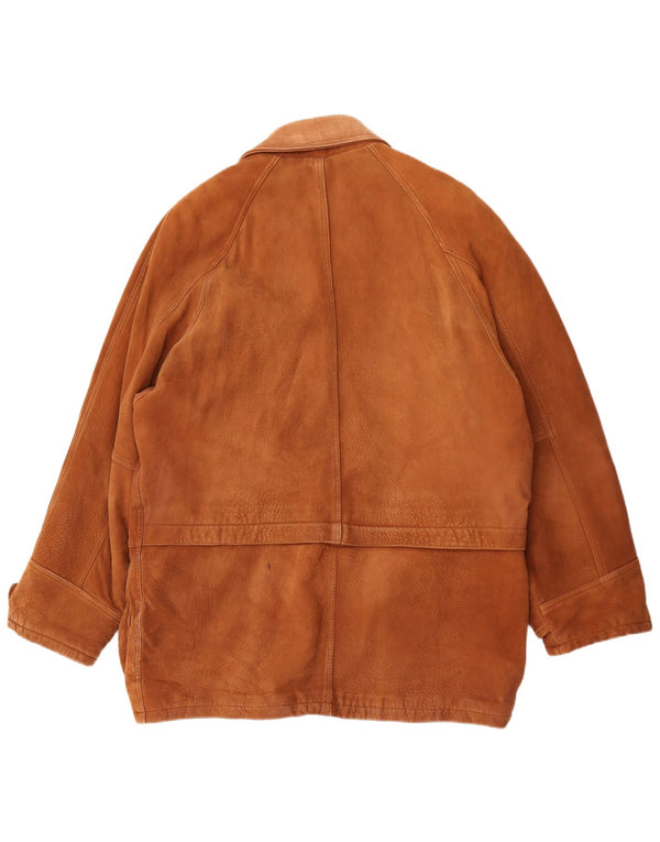 Essebi Chaqueta de cuero para hombre UK 40 Large Cuero marrón