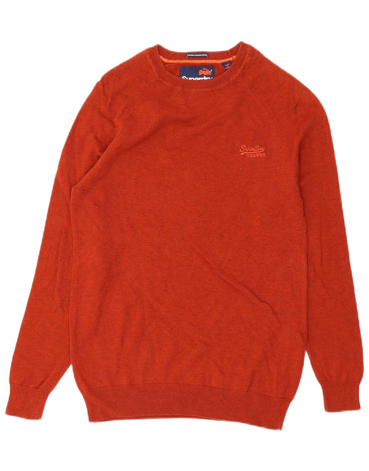 Superdry Jersey Con Cuello Barco Para Hombre, Jersey De Algodón Naranja Pequeño