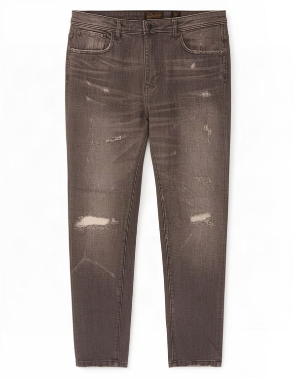 Zara Mens Distressed Skinny Jeans EU 42 Large W32 L28 Grey Cotton