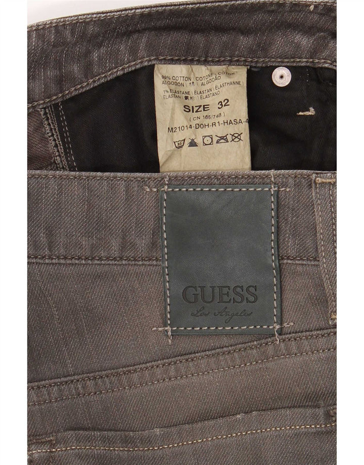 Guess Vaqueros rectos desgastados para hombre W32 L32 Algodón gris
