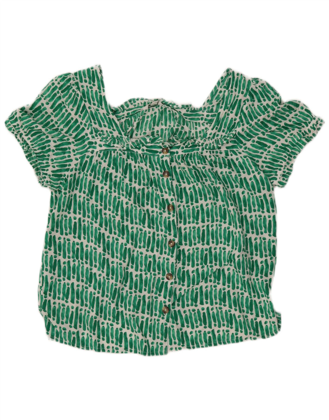 MONSOON Blusa corta extragrande para mujer UK 46 Grande a rayas verdes