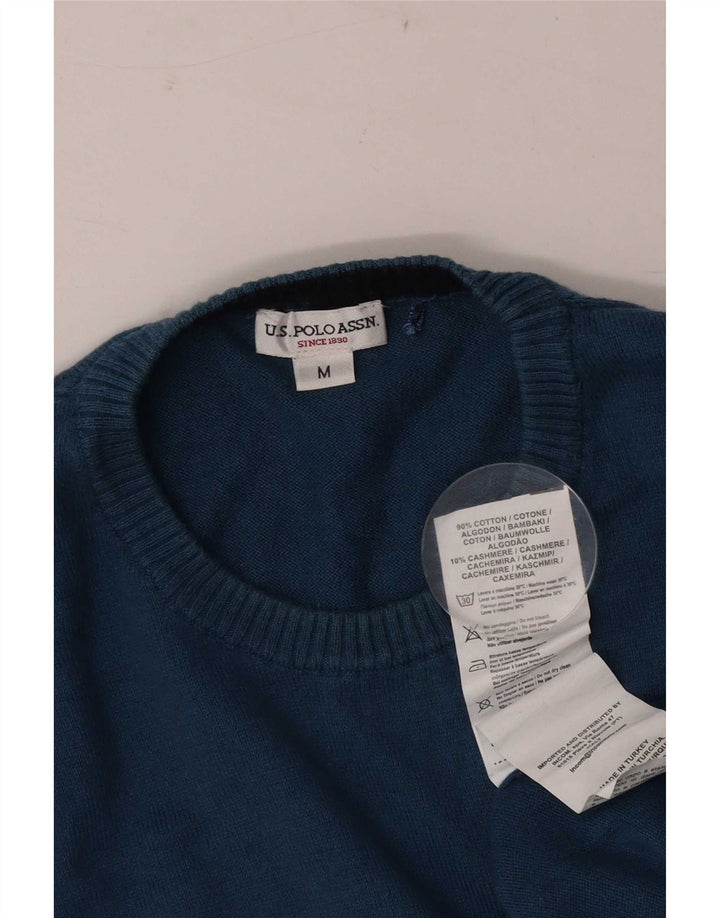 Asociación de Polo de EE. UU. Jersey De Cuello Redondo Hombre Algodón Azul Medio