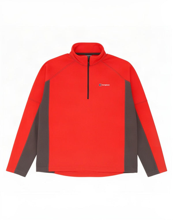 Berghaus Hombre Jersey De Forro Polar Con Cremallera En El Cuello XL Rojo Colorblock