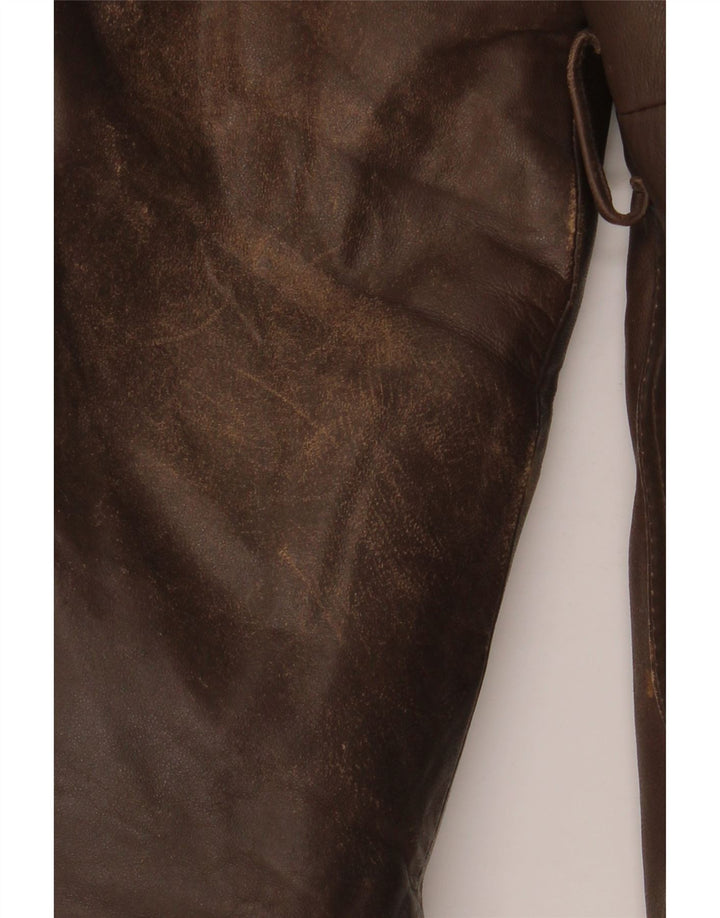 Chaqueta de cuero vintage para hombre IT 52 XL cuero marrón