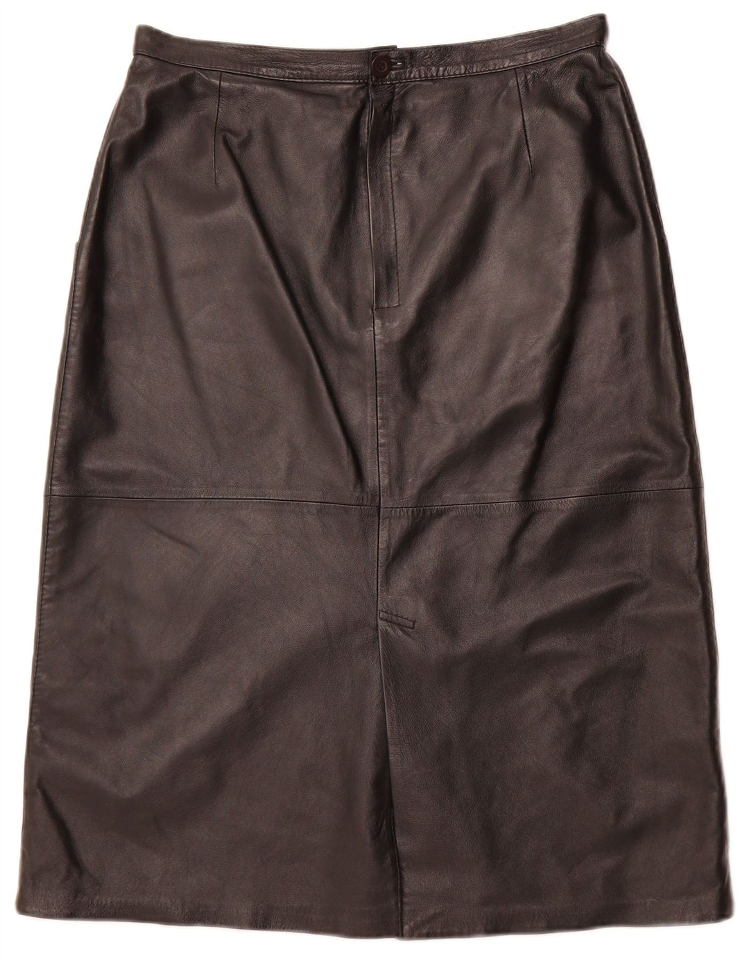 VINTAGE Falda de cuero para mujer IT 44 Mediana W32 Negro