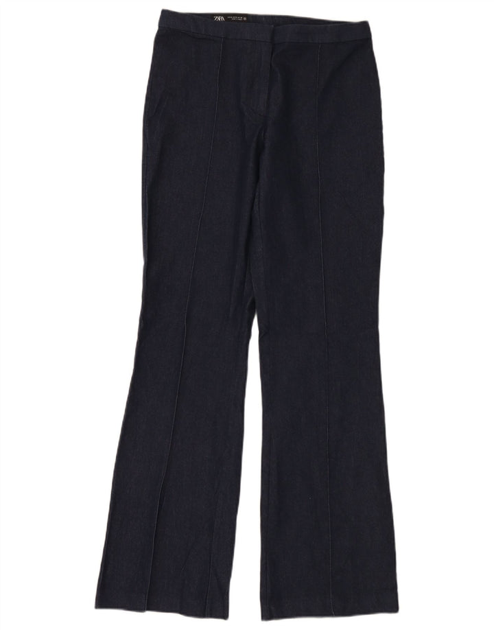 Zara Mujer Pantalón Bootcut Mediano W28 L32 Algodón Azul Marino