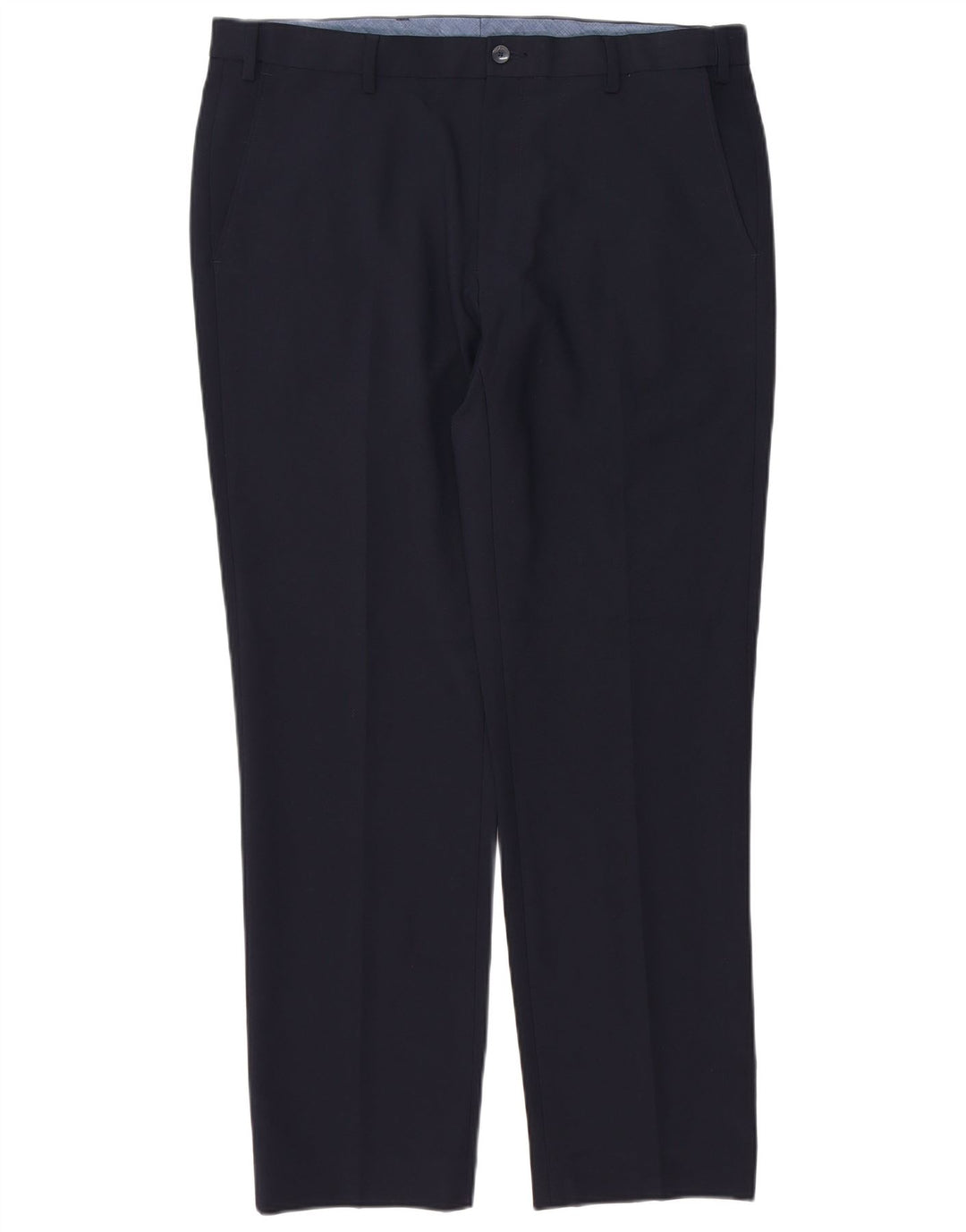 Marks & Spencer Pantalón chino de corte regular para hombre W36 L31 Poliéster azul marino