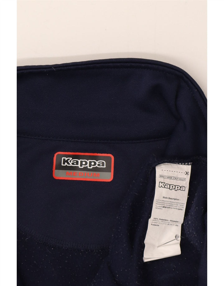 Kappa Hombre Zip Neck Sudadera Jumper Medium Azul Marino Poliéster