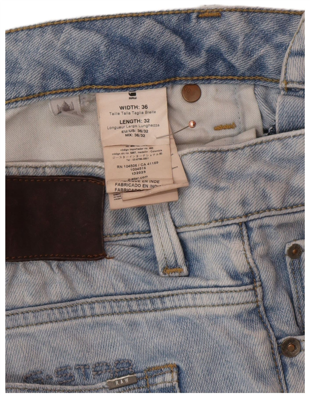 G-STAR Vaqueros ajustados desgastados para hombre W36 L32 Algodón azul