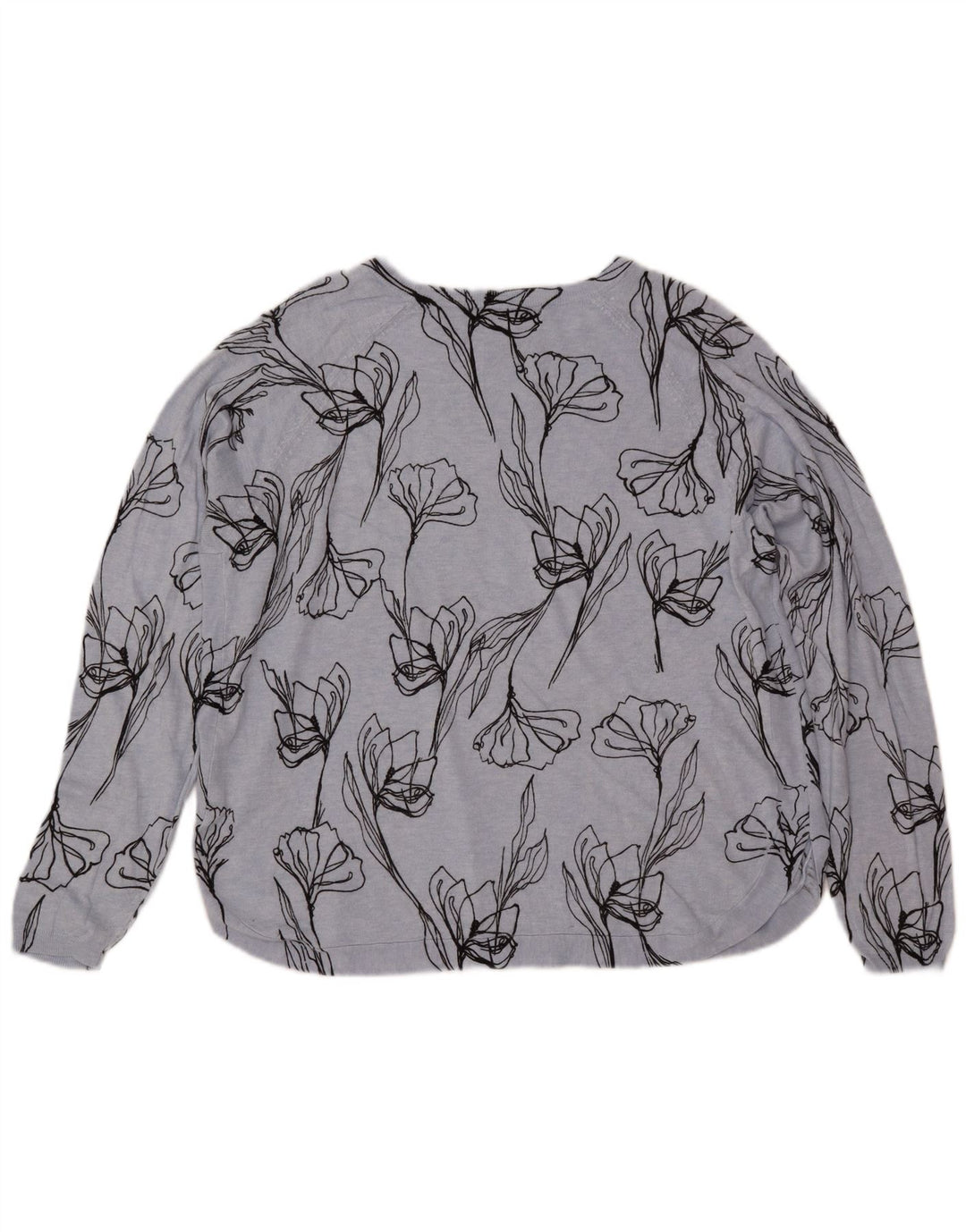 MARKS & SPENCER Suéter tipo jersey con cuello barco para mujer UK 40 XL Azul Floral