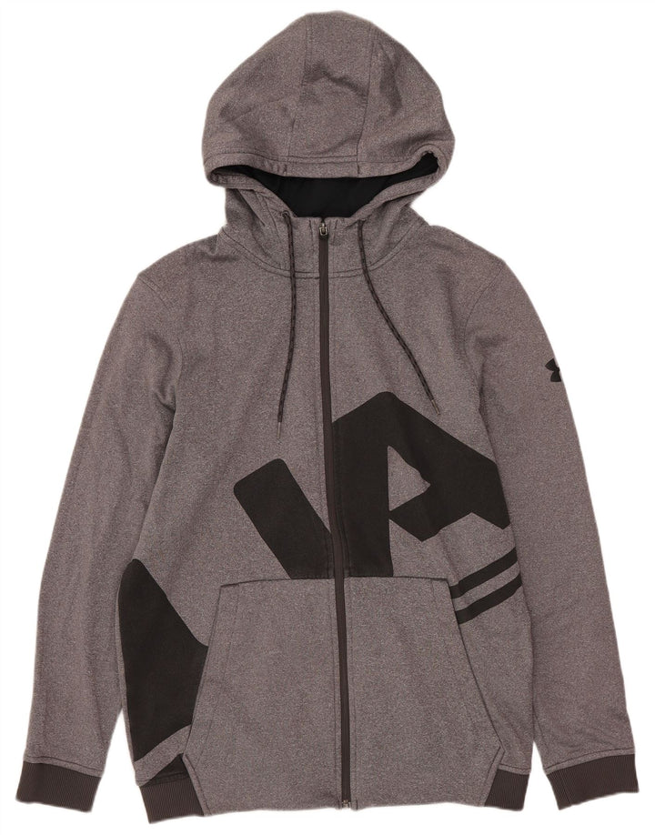 Under Armour Cold Gear Graphic Zip Sudadera con capucha para hombre, talla pequeña, gris