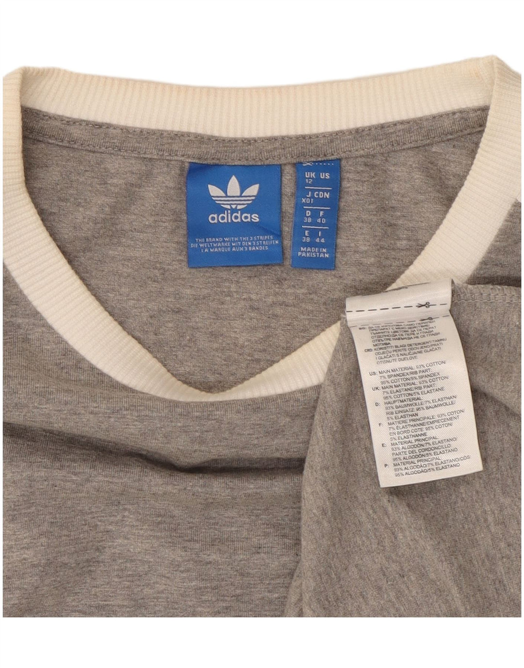 Adidas - Camiseta de manga larga para mujer, talla 40, algodón moteado gris medio