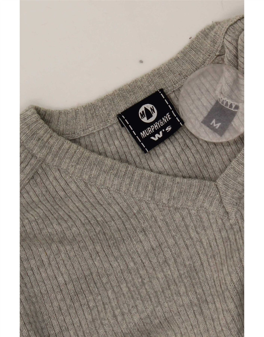 Murphy & Nye Suéter corto con cuello en V para mujer UK 40 Gris medio