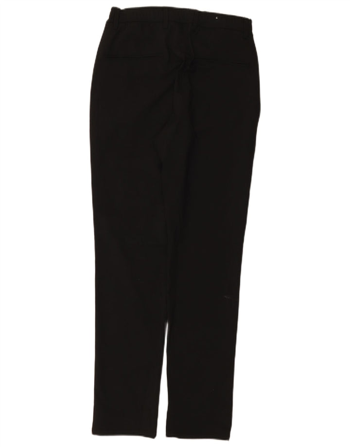 Zara Mens Slim Chino Pantalones Pequeño W30 L29 Poliéster Negro