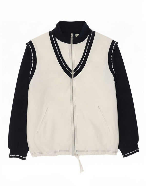 Sergio Tacchini Chaqueta De Chándal Para Hombre Grande Blanco Colorblock Poliéster