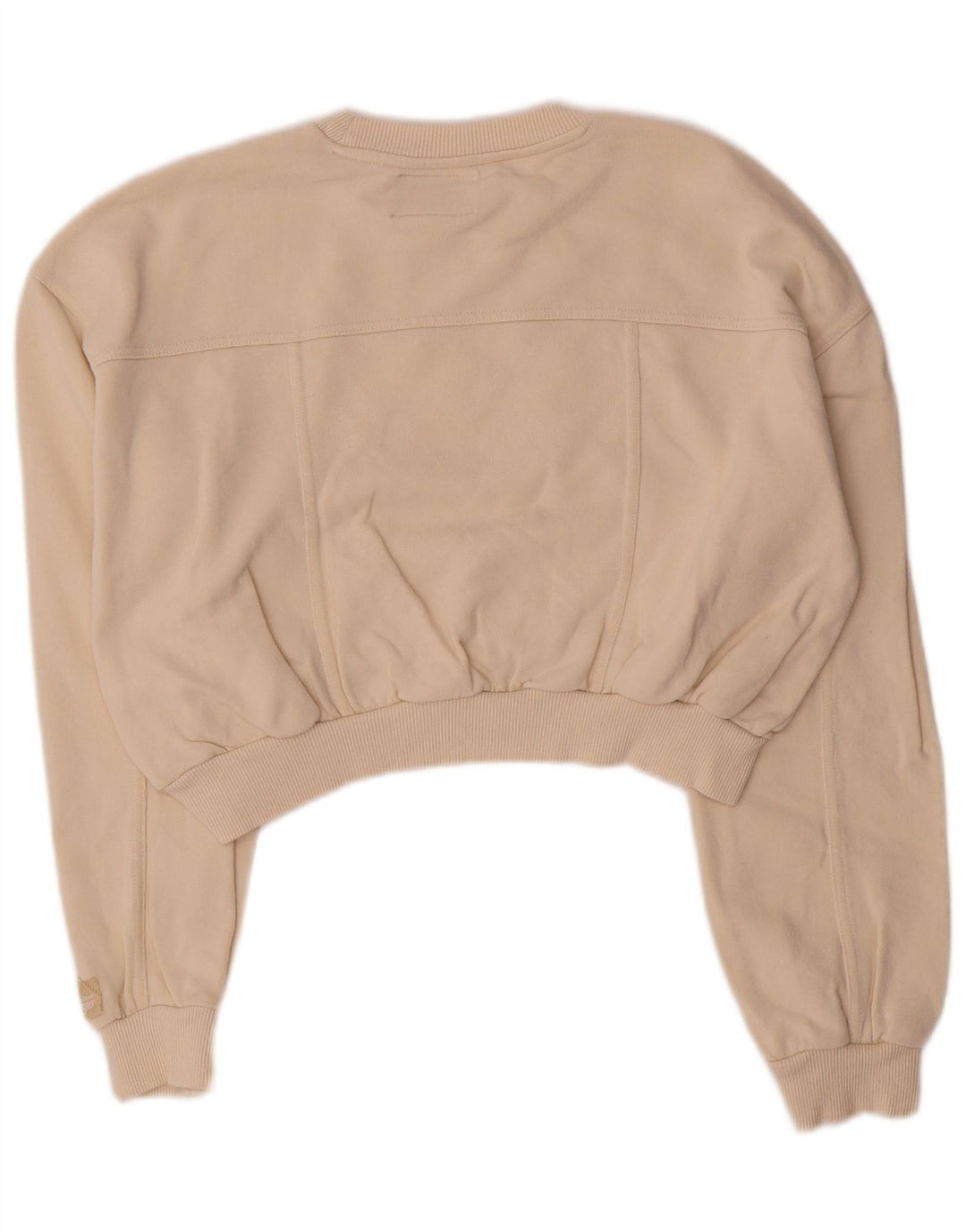 Wrangler Mujer Crop Sudadera Jumper UK 14 Medio Beige Algodón