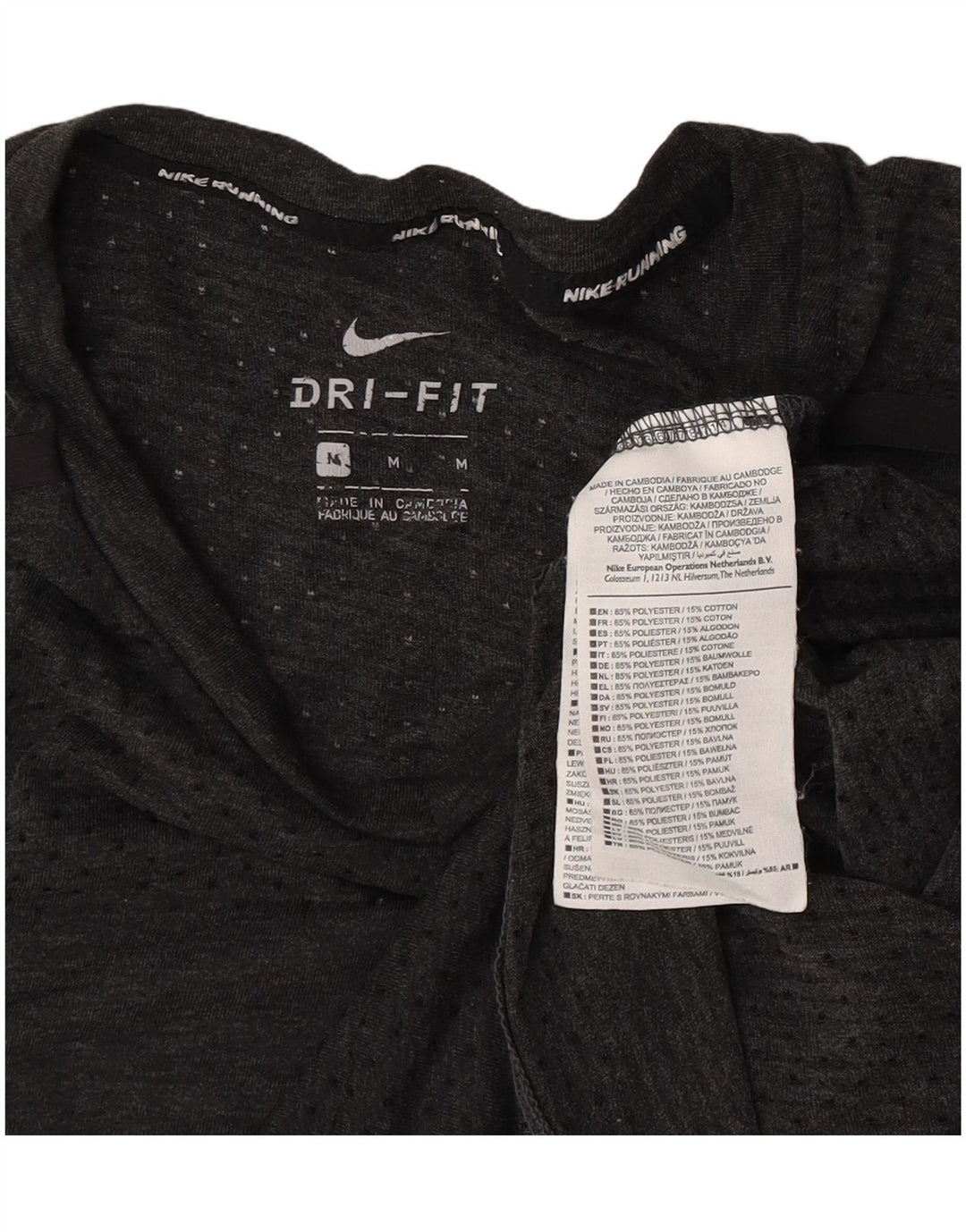 Camiseta Nike Dri Fit para hombre Top poliéster gris medio
