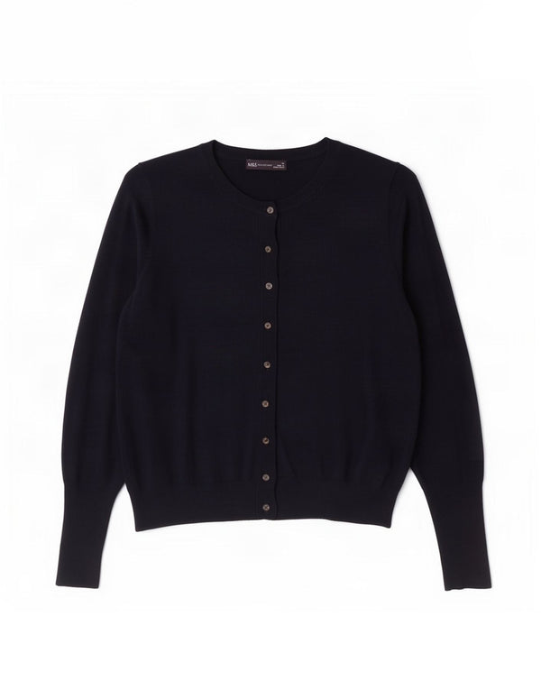 Marks & Spencer Suéter tipo cárdigan para mujer UK 46 Large Viscosa azul marino