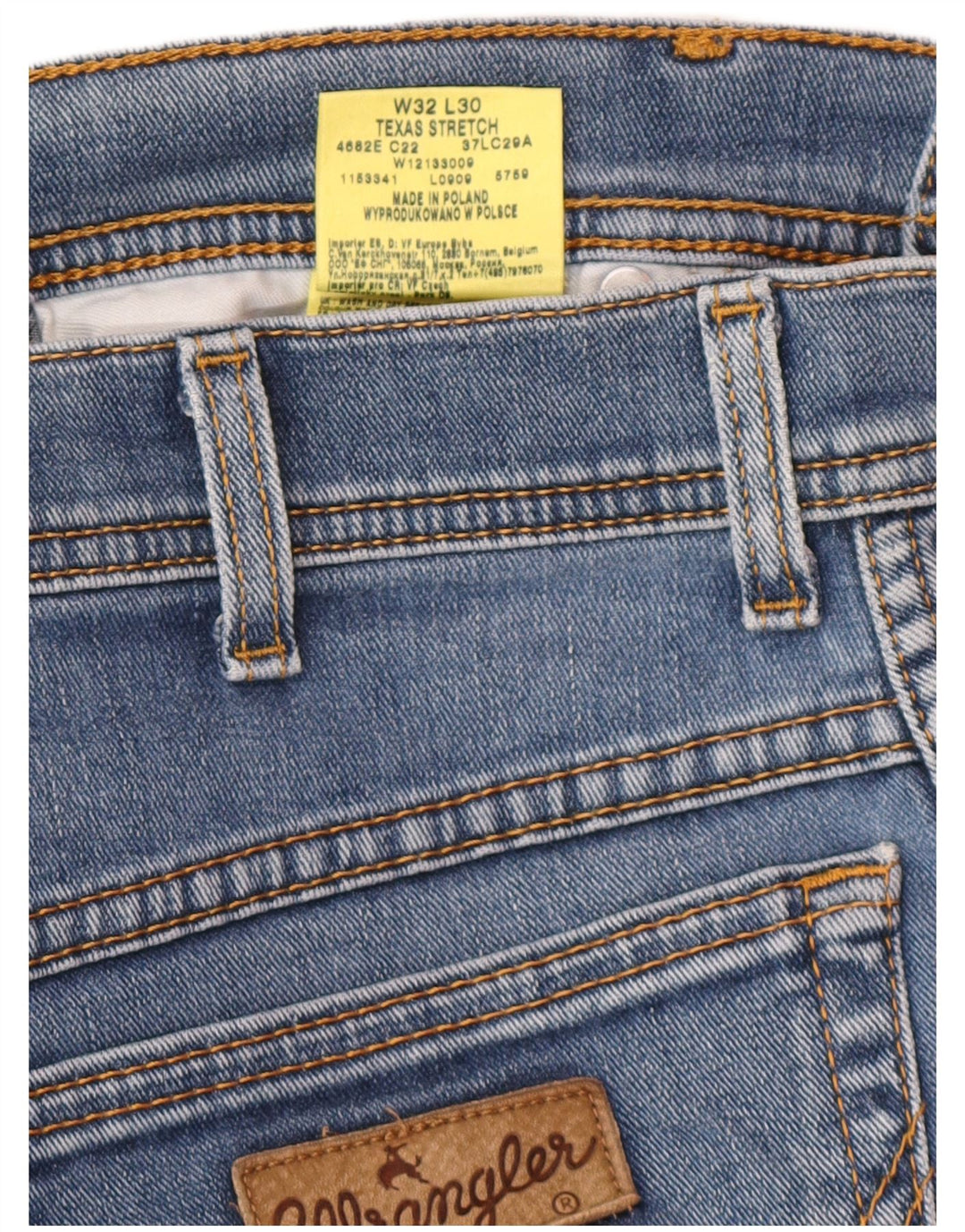 WRANGLER Vaqueros rectos elásticos Texas para hombre W32 L30 Algodón azul
