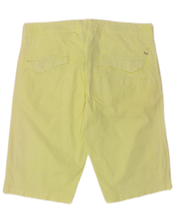 Pantalones cortos chinos de corte recto para hombre Gas W32 Algodón amarillo medio