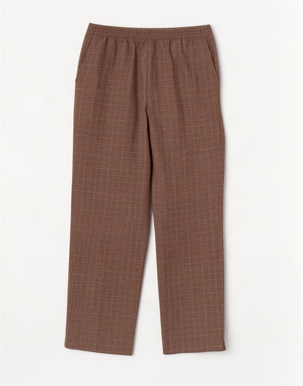 Marks & Spencer Pantalones Casuales para Mujer UK 40 Large W34 L27 Brown Check