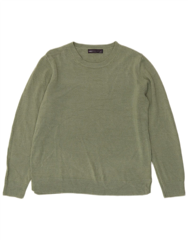 Marks & Spencer - Jersey para mujer con cuello barco, talla 40, color verde medio