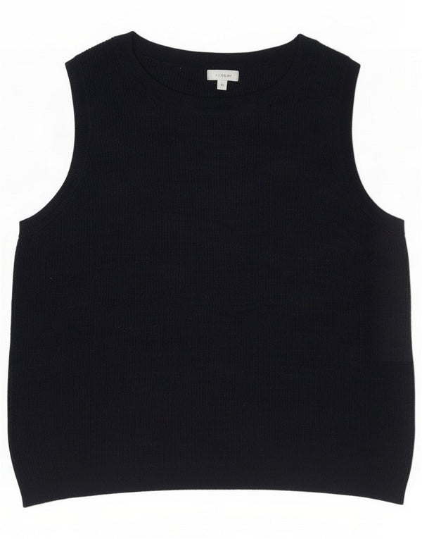 Jigsaw Camiseta sin mangas para mujer UK 44 Grande Lino azul marino