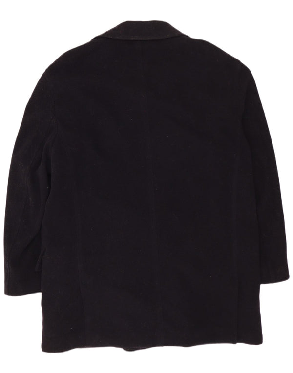 VINTAGE Abrigo de doble botonadura para hombre IT 50 Lana azul marino grande