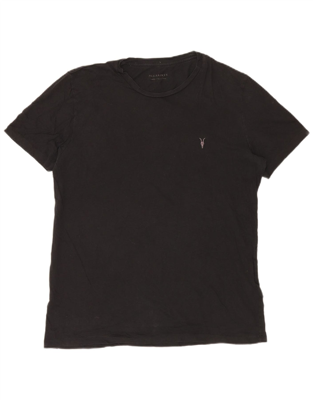 Camiseta All Saints para hombre, talla grande, algodón negro