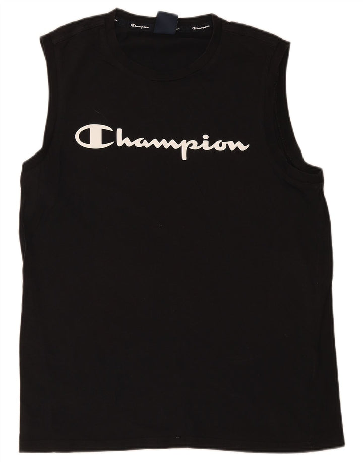 Champion Camiseta Sin Mangas Con Gráfico Para Hombre Grande Negro