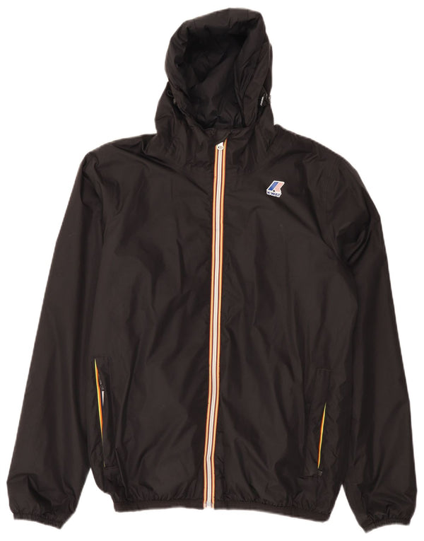 K-Way Chaqueta impermeable extragrande con capucha para mujer UK 10 Small Black Polyamide