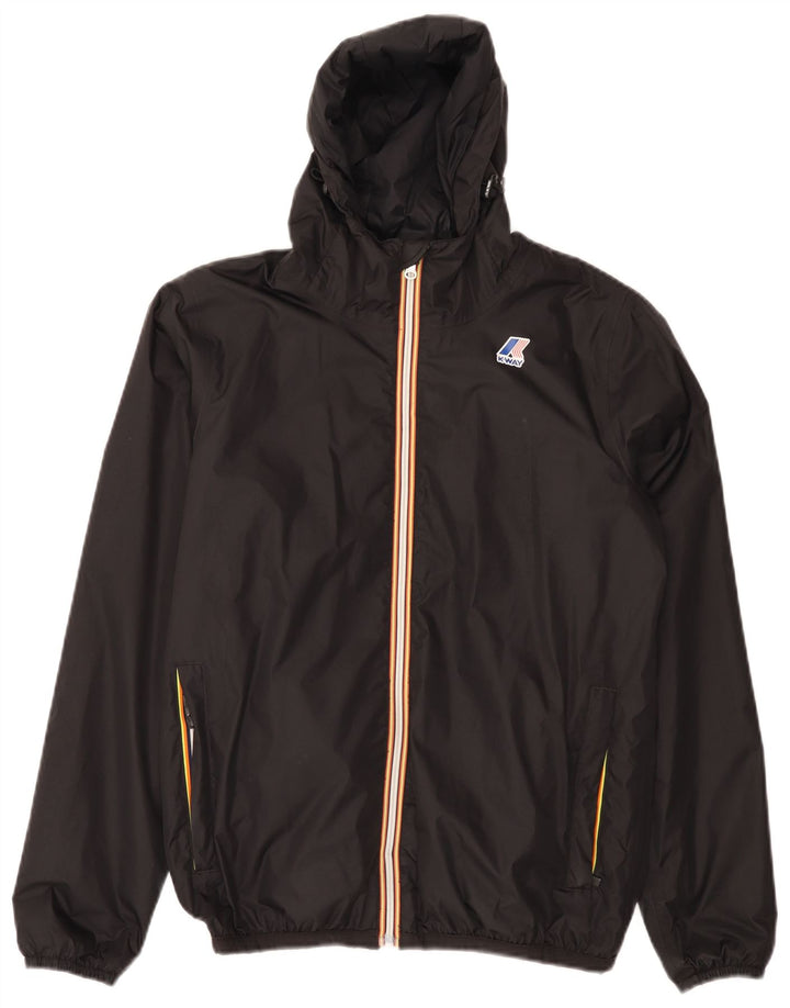 K-Way Chaqueta impermeable extragrande con capucha para mujer UK 10 Small Black Polyamide
