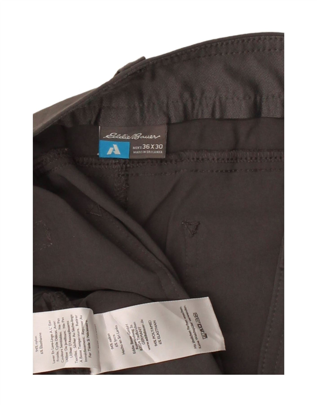 EDDIE BAUER Mens Straight Cargo Trousers W36 L30 Grey Nylon Vintage Eddie Bauer and Second-Hand Eddie Bauer from Messina Hembry 