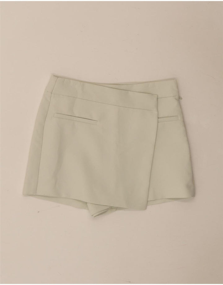 Zara Mujer Skort Hot Pants XS W25 Verde Poliéster