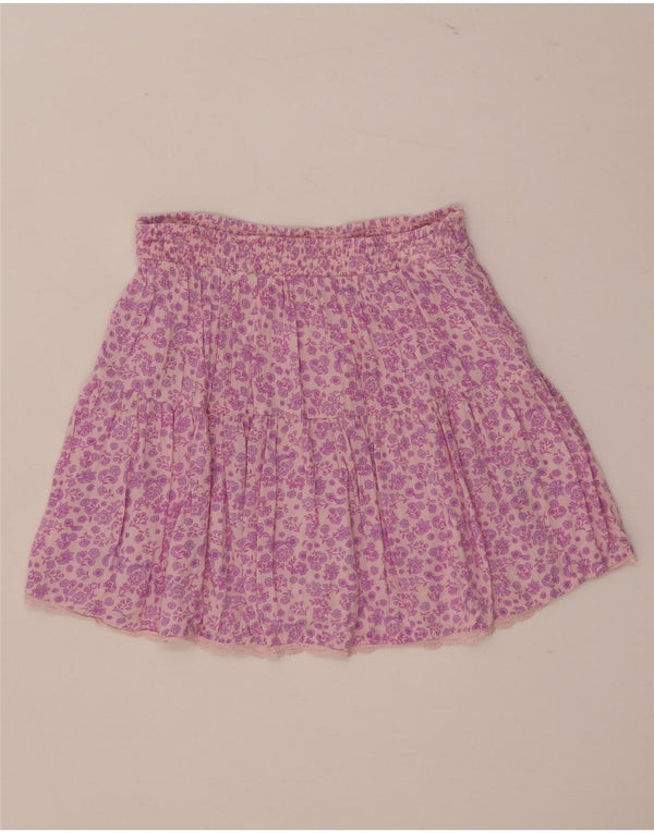 Marks & Spencer Minifalda para niña 13-14 años W25 Viscosa floral rosa