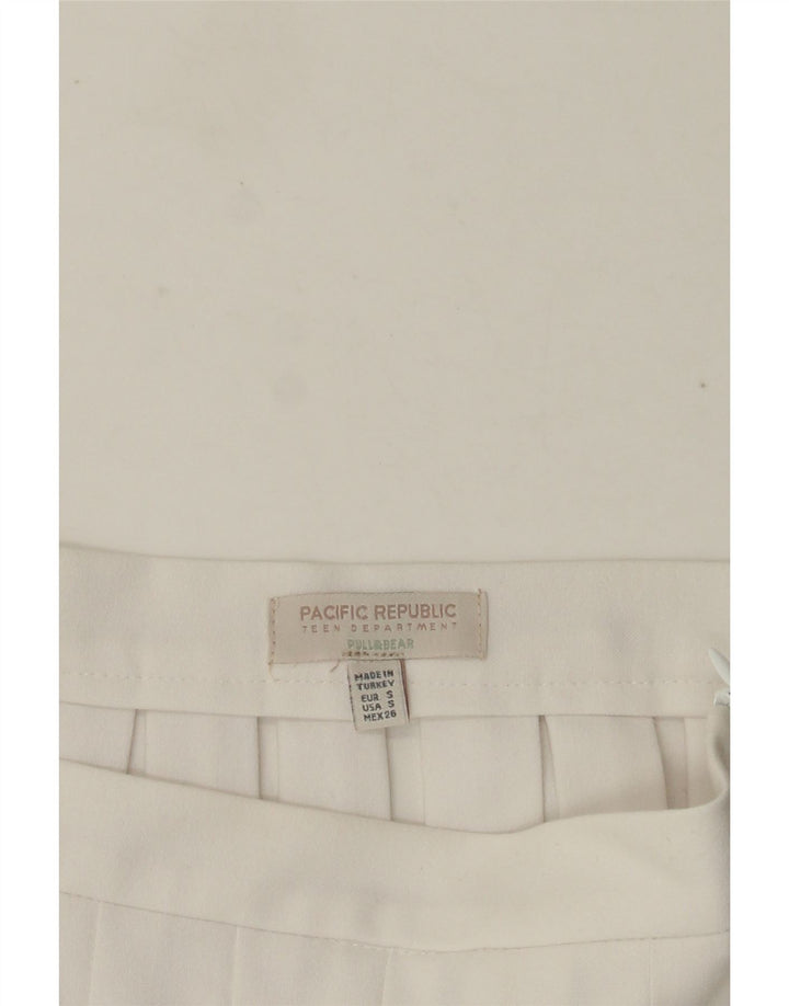 Pull & Bear Mujer Mini Falda Plisada Cuchillo Pequeño W26 Blanco