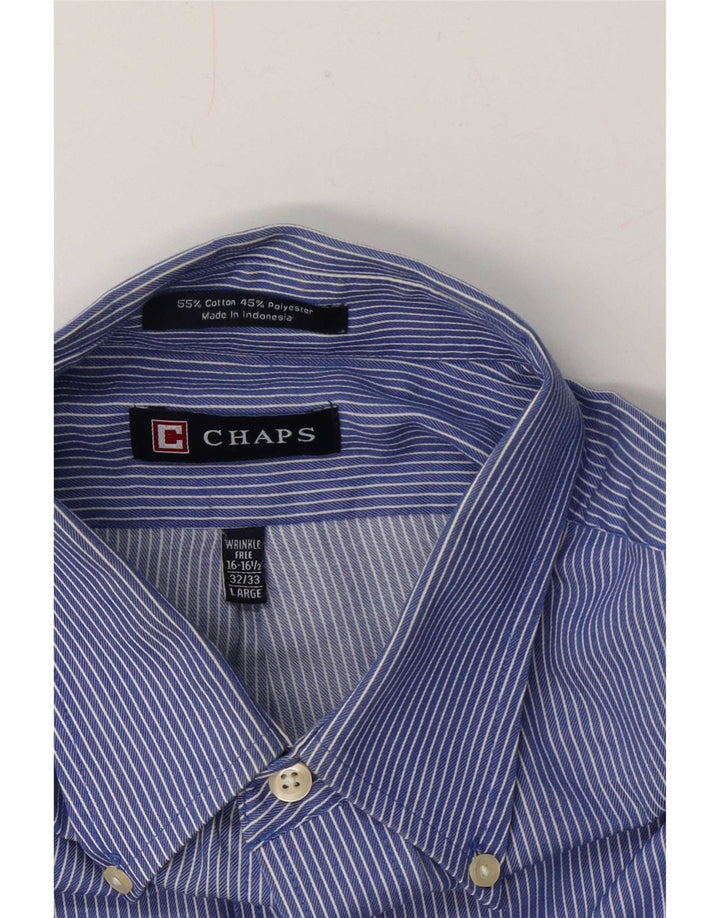 Chaps Camisa para hombre talla 16 1/2 grande algodón a rayas azules