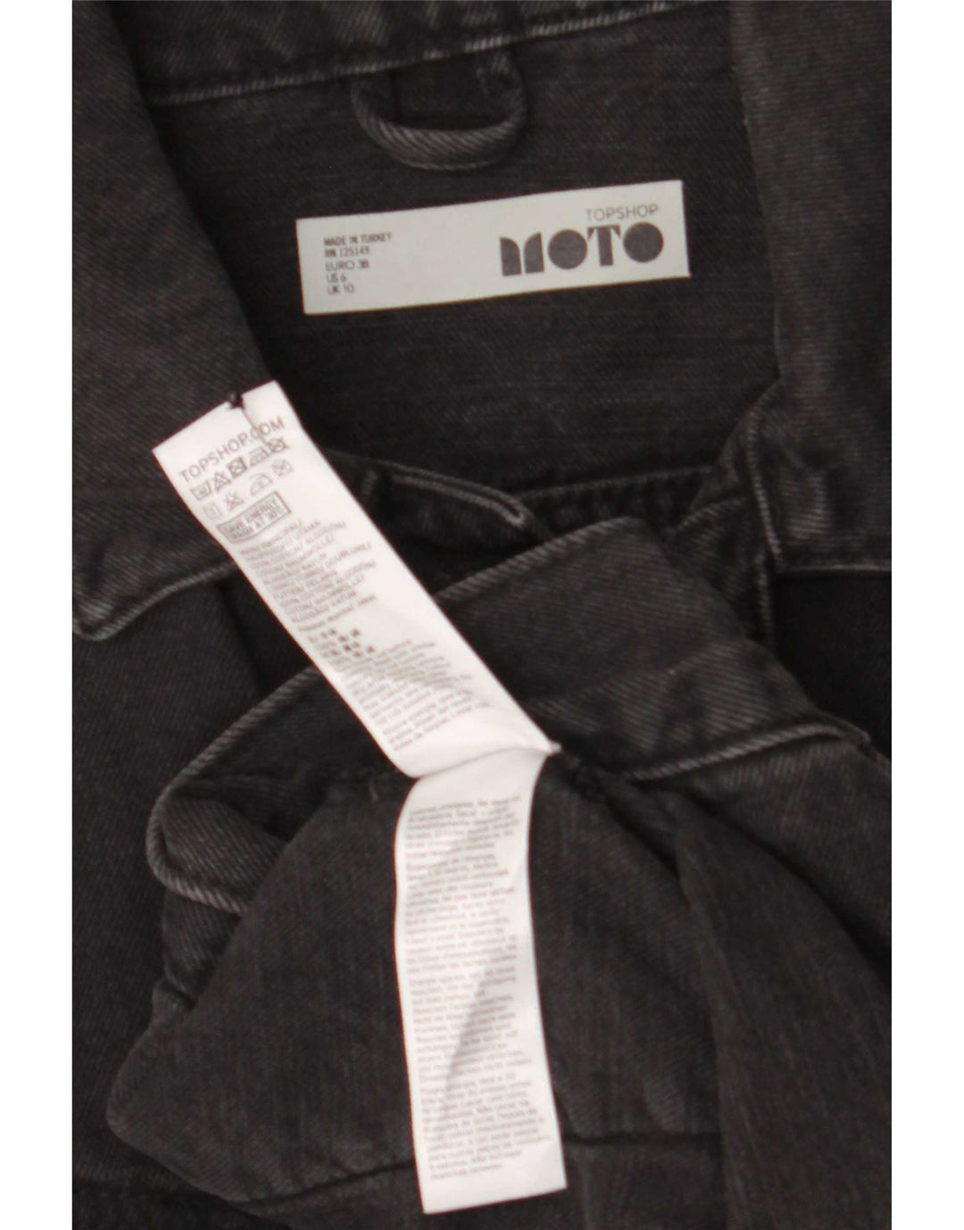 Chaqueta vaquera extragrande para mujer de Topshop UK 10 Small Black Cotton