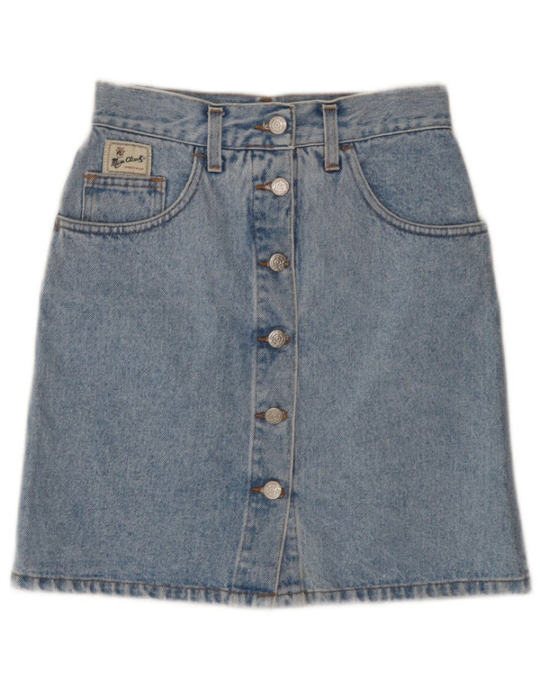 Falda vaquera vintage para mujer IT 40 Pequeña W25 Algodón azul